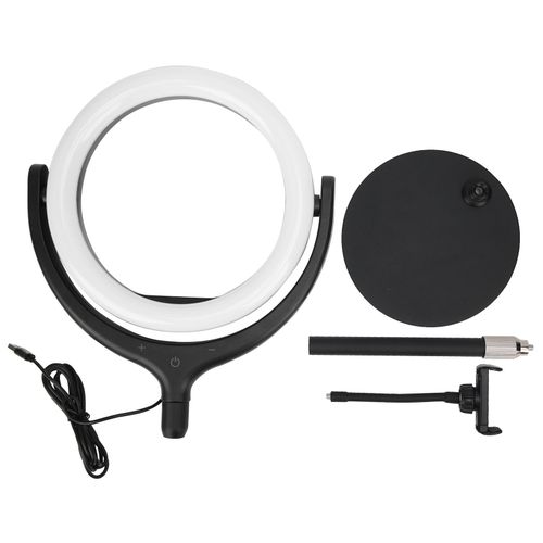 Anneau lumineux video de 26 cm avec support et clip pour telephone pour diffusion en direct
