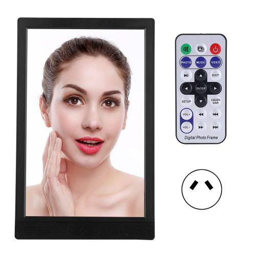 XCLT-1080T Cadre photo numerique vertical 10 pouces IPS HD, calendrier, horloge, appareil publicitaire, AC110-240 V, noir, prise AU