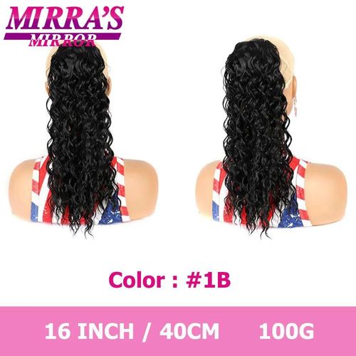 Extensions De Queue De Cheval Synthétiques Ondulées Profondes De 40 À 60 Cm Avec Cordon De Serrage Pour Femmes, Postiche À Clipser, Mirra's Mirror