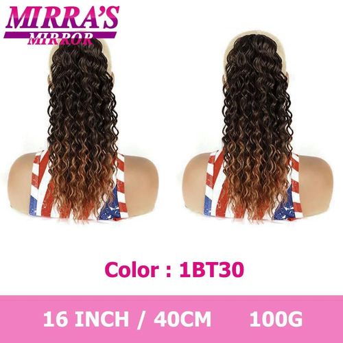 Extensions De Queue De Cheval Synthétiques Ondulées Profondes De 40 À 60 Cm Avec Cordon De Serrage Pour Femmes, Postiche À Clipser, Mirra's Mirror