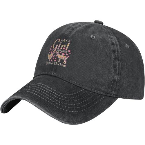 Fille Qui Aime Les Chèvres Poulets Casquette De Cowboy Loisirs De Plein Air Chapeau De Cowboy Réglable Unisexe Noir