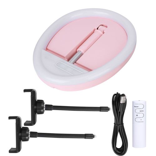 Anneau lumineux LED 12 pouces a intensite variable, eclairage de remplissage pliable pour selfie, vlog, video en direct, studio, rose