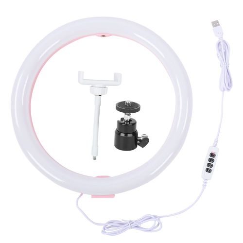 PULUZ PU457F Anneau lumineux LED rose doux de 30,5 cm pour telephone, diffusion en direct, photographie en exterieur