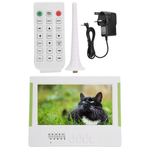 Cadre photo numerique ultra-fin 7 pouces 16:9 1024 x 600 1080p, compatible avec la lecture de videos, d'images, de musique, d'horloge et de calendrier, 100-240 V (Royaume-Uni)