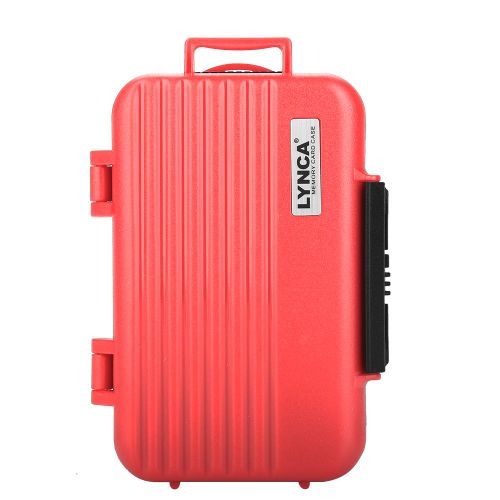 Etui de rangement antichoc pour cartes memoire, grande capacite, pour cartes CF, SD, TF (rouge)