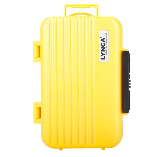 Etui de rangement antichoc pour cartes memoire, grande capacite, pour cartes CF, SD, TF (jaune)