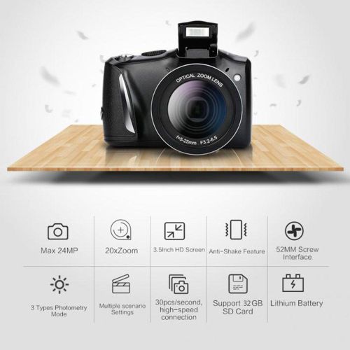 Camescope numerique AMKOV CDR6 Mini 24MP HD avec zoom 20X et anti-tremblement
