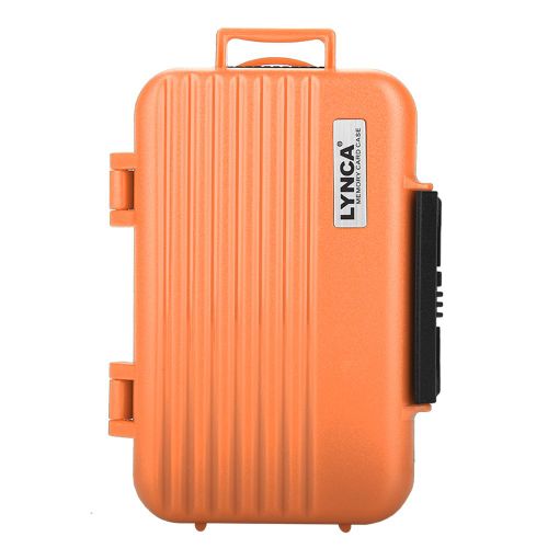 Etui de rangement antichoc pour cartes memoire, grande capacite, pour cartes CF, SD, TF (orange)
