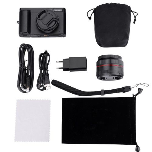 Camera video numerique HD 1080p 24MP avec zoom 16x, mini-camescope DSLR DC101 (prise UE)