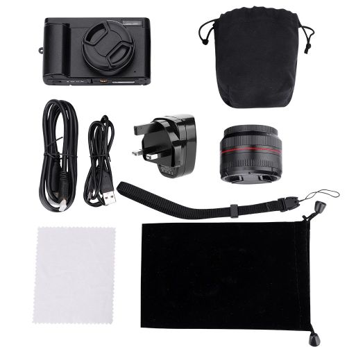Camera video numerique HD 1080p 24MP avec zoom 16x, mini-camescope DSLR DC101 (prise britannique)