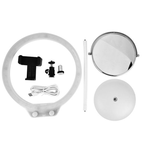 ZOMEI Mini anneau lumineux video 3200K - 5500K 128 LED 10,5 pouces, lampe a intensite variable pour photographie (blanc)