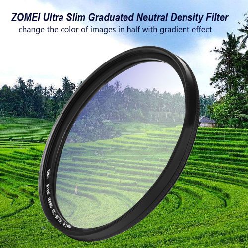 Filtre a densite neutre gradue ultra-fin ZOMEI 67 mm avec cadre en aluminium pour reflex numerique (bleu)