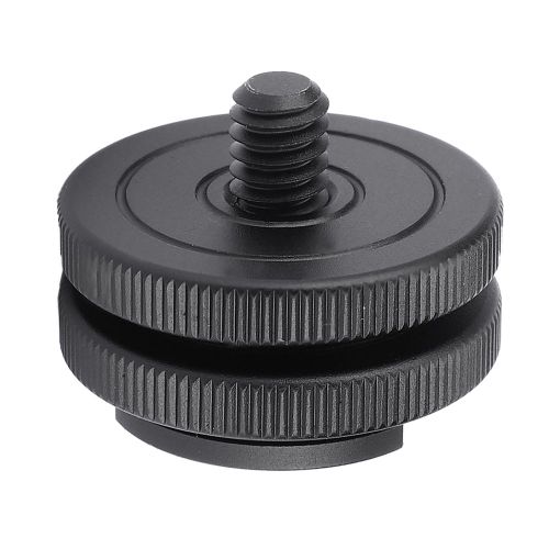 Adaptateur de fixation pour griffe porte-accessoire (vis de trepied 1/4"-20) pour flash et appareil photo reflex numerique