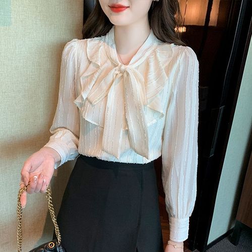 Chemise En Mousseline De Soie À N?ud Papillon, Chemise De Printemps Pour Femmes, Design De Niche, Hauts De Mode