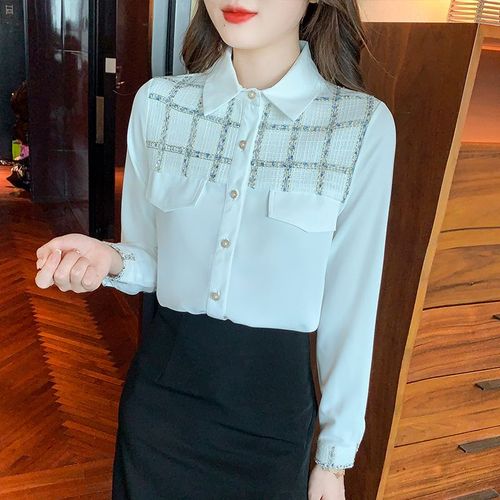 Chemise En Mousseline De Soie Chic Et Élégante De Niche Pour Femme, Haut À Manches Longues