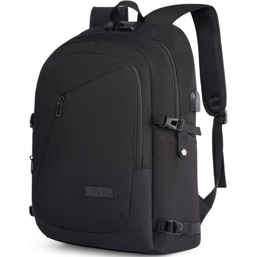 CHECARZHN--NO1-Sac À Dos Ordinateur Portable 17 Pouces Antivol Imperméable Homme Grande Capacité Pc Portable Avec Chargement Usb Sac À Dos De Voyage Affaires Pour Loisir Scolaire Collège - Noir