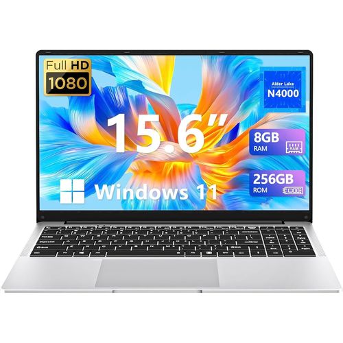 CHECARZHN--NO1-Ordinateur Portable 15,6"", Windows 11 Pc Portable Celeron N4000 Cpu, Pc Portable 8Go Lpddr4 256Go Ssd, Laptop Avec 180° Flip1080P Ips Écran, Wifi+Usb 3.0+Bt4.2+Mini Hdmi+Tf Card Slot