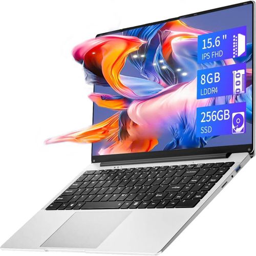 CHECARZHN--NO1-Ordinateur Portable 15,6 Pouces, Celeron N4000 Processeur Pc Portable 8Go Ram, 256Go Ssd, Écran Ips Fhd 1920 X 1080, Convertible 180°, Win11 Pro, Bt, Usb 3.0, Hdmi, Emplacement Pour Ca