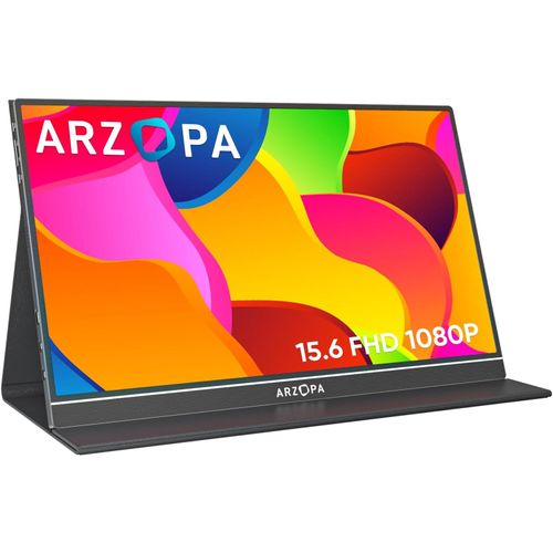 CHECARZHN--NO1-Ecran Portable, 15.6 Pouces, 1920X1080 Fhd, Moniteur Portable Ips Avec Hdmi/Type-C/Usb-C, Écran Portable De Jeu Eye Care,Pour Ordinateur Portable/Pc/Mac/Ps4 /Xbox