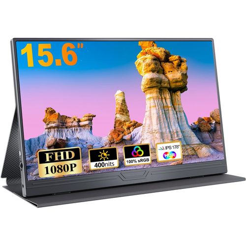 CHECARZHN--NO1-Ecran Portable, 15,6 Pouces Moniteur Portable Ips 100% Srgb, Écran Ordinateur 1080P Fhd, Ecran Portatif Usb C/Mini Hdmi, Pour Macbook/Laptop/Pc/Ps5
