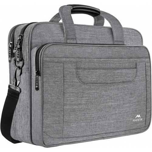 CHECARZHN--NO1-Sac Ordinateur Portable 15.6 Pouces Mallette Multifonctionnel Business Handcase Pour Les Femmes Et Les Hommes, Enduring Nylon Sac À Bandoulière Pour Voyage Tablette/Notebook Gris