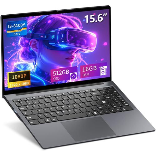 CHECARZHN--NO1-Ordinateur Portable 15,6 Pouces Core I3-8100Y, Pc Portable 16 Go Ram Ssd 512 Go Écran Full Hd 1920 X 1080, Laptop Avec Port Type-C, Usb 3.0, Mini Hdmi, Wi-Fi, Bt 5.0 Et Pavé Numérique