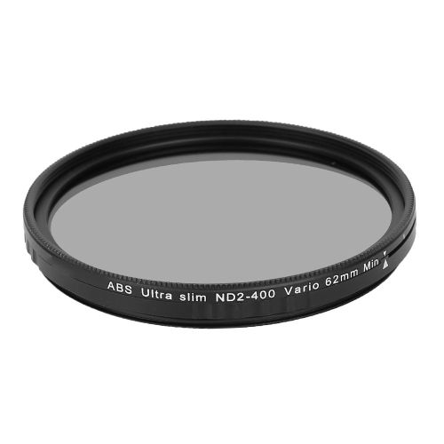 Filtre de camera Zomei ABS Slim ND2-400 a densite neutre reglable pour appareils photo reflex numeriques (filtre 62 mm)