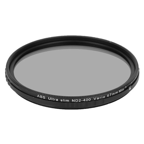 Filtre de camera Zomei ABS Slim reglable ND2-400 a densite neutre pour appareils photo reflex numeriques (filtre 67 mm)