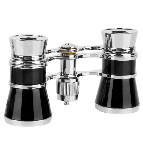 Jumelles de theatre retro pour femmes, telescope optique 3 x 25, chaine noire