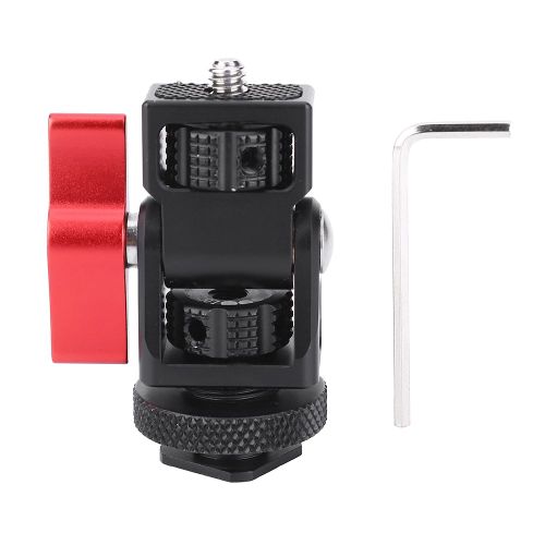 Support de stabilisateur de moniteur a rotule rouge en alliage d'aluminium pour camescope, accessoires pour appareil photo reflex numerique