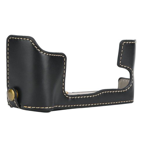 Etui de protection demi-corps en cuir PU pour appareil photo Fuji XT10 XT20 XT30 (noir)