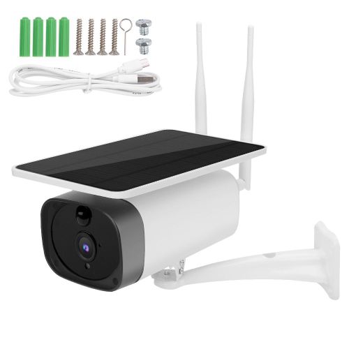 Camera WiFi 1080P 5W IP65, panneau solaire, IRCUT, vision nocturne, detection de mouvement, securite CCTV