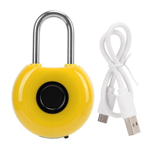 Cadenas a empreinte digitale, Intelligence artificielle, chargement USB flexible, serrure de valise pour armoire de salle de sport, jaune