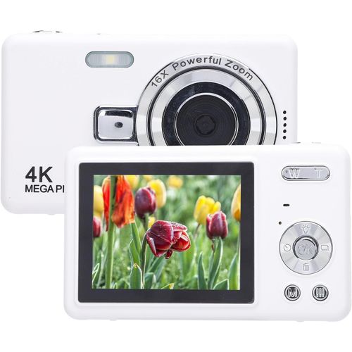 CHECARZHN--NO1-Appareil Photo Numérique 4K, Zoom Optique 16X, Caméra De Vlogging Hd Avec Écran Ips 2,4 Pouces, 50 Mp, Compact, Portable, Petit Appareil Photo, Pour Étudiants, Enfants, (64Gb)