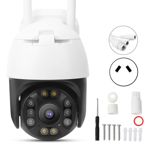Camera PTZ Wi-Fi 1080p 10 lumieres, etanche IP66, avec suivi intelligent et alarme, pour la securite de la maison, prise 100-240 VAU