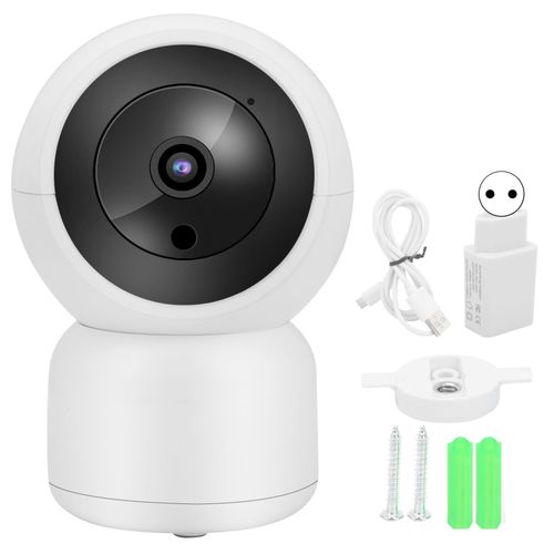 Camera de securite Wi-Fi HD 1080p, interphone bidirectionnel, detection de mouvement, vision nocturne, IRCUT, 100-240 V (prise UE)