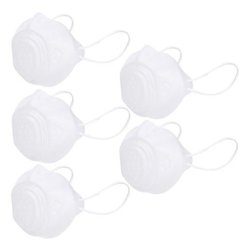 Lot De 5 Masques Respiratoires Reutilisables A 4 Couches En Polypropylene De Qualite Alimentaire, Avec Filtre Auto-Amorcant, Pour Enfants De 8 Ans Et Adultes