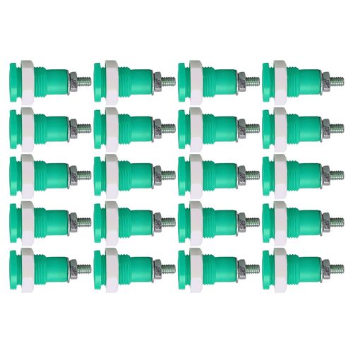Lot de 20 douilles bananes 4 mm, bonne transmission, utilisation intensive, excellente fabrication, accessoires de connexion electrique, vert