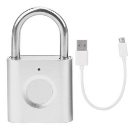 Mini cadenas intelligent a empreinte digitale, rechargeable par USB, pour sac a dos, armoire a bagages, argent