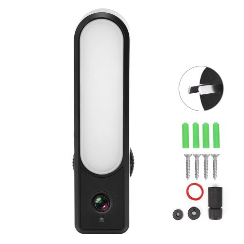 Camera exterieure Wi-Fi 1080p, vision nocturne, etanche IP66, detecteur de mouvement, lampe de securite pour maison et jardin (100-240 V).