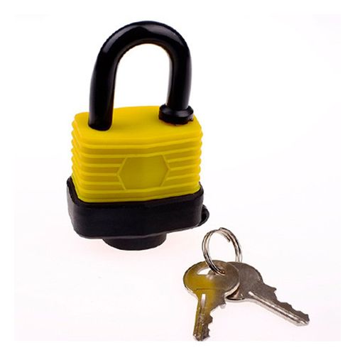 Cadenas etanche en cuivre avec cylindre et couvercle en caoutchouc, compact, avec 2 cles, pour maison, bureau, jardin, 60 mm