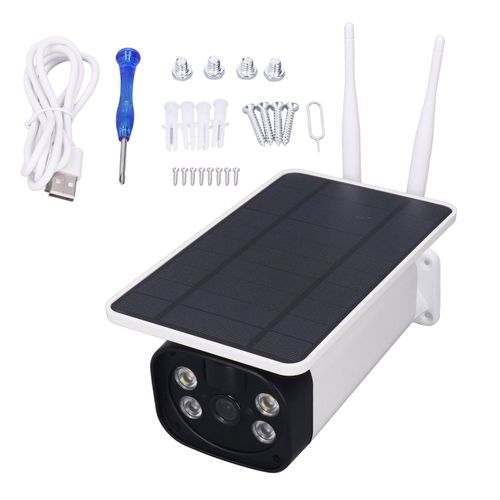 Camera de securite solaire sans fil 1080p 2MP, faible consommation, vision nocturne couleur, pour maison, ferme, exterieur, 4G (anglais, Australie)
