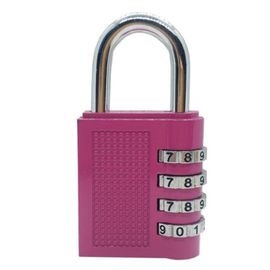 Cadenas a combinaison 4 chiffres, antivol, sans cle, en alliage de zinc, universel, pour valises, casiers de salle de sport, rose rouge