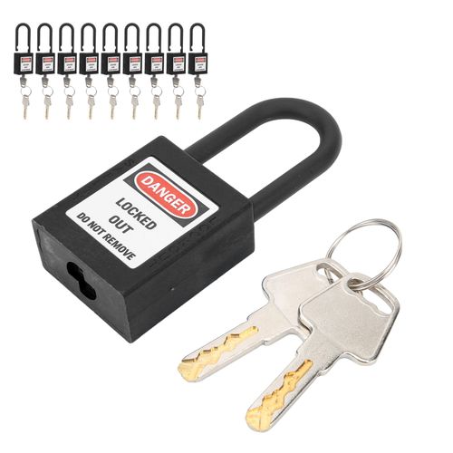 Cadenas de securite 38 mm/1,5 po, isolation technique, anti-poussiere, pour usines, hopitaux, produits chimiques, centrales electriques (noir)