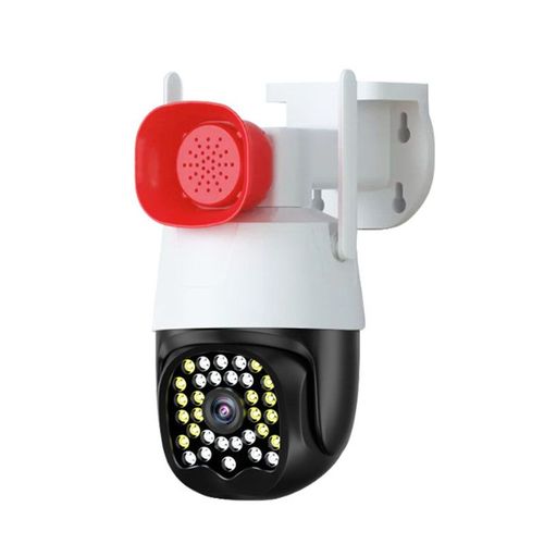 Camera d'alarme sans fil avec klaxon, haute definition, vision nocturne en couleur, interphone a distance pour la maison et l'exterieur, 4G