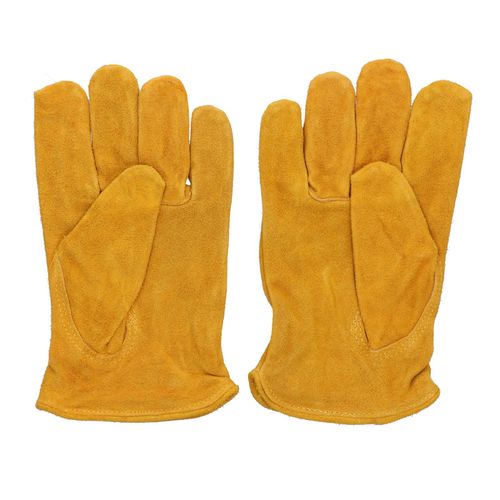 Gants courts en cuir de vache pour soudeur, protection de securite pour chantier