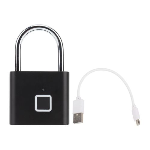 Cadenas intelligent a empreinte digitale, etanche, compatible avec Tuya, cadenas intelligent Bluetooth sans cle, pour la maison, le dortoir, le bureau, noir