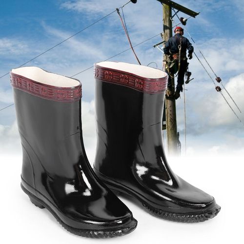 Bottes De Securite Isolantes Haute Tension 20 Kv, Chaussures De Travail Impermeables Et Antiderapantes (39)