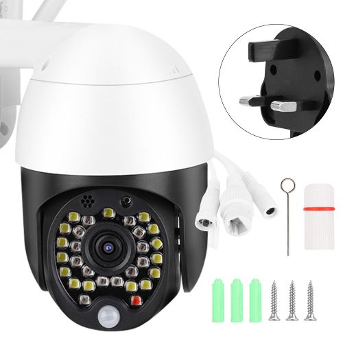 Mini camera dome etanche HD 1080p de 2,5 cm, detection de mouvement, sans fil, Wi-Fi, 29 LED, pour la maison et l'exterieur, prise 110-240 V (UK)