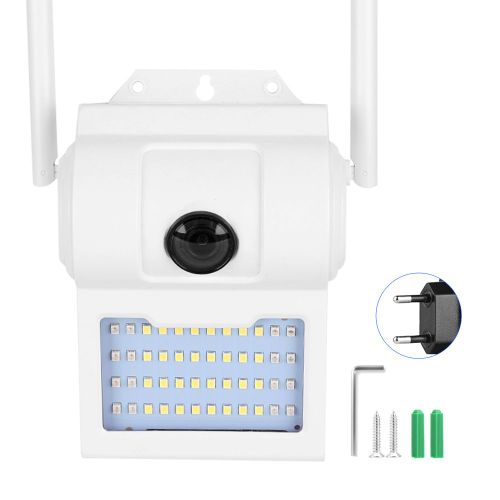 Camera murale Wi-Fi 1080P, etanche IP66, avec detecteur de mouvement LED, pour la securite de la maison (100-240 VEU)
